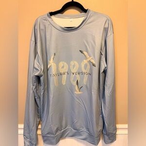Source Unknown Light Blue Long Sleeve 1989 Taylor Swift Top (not licensed)